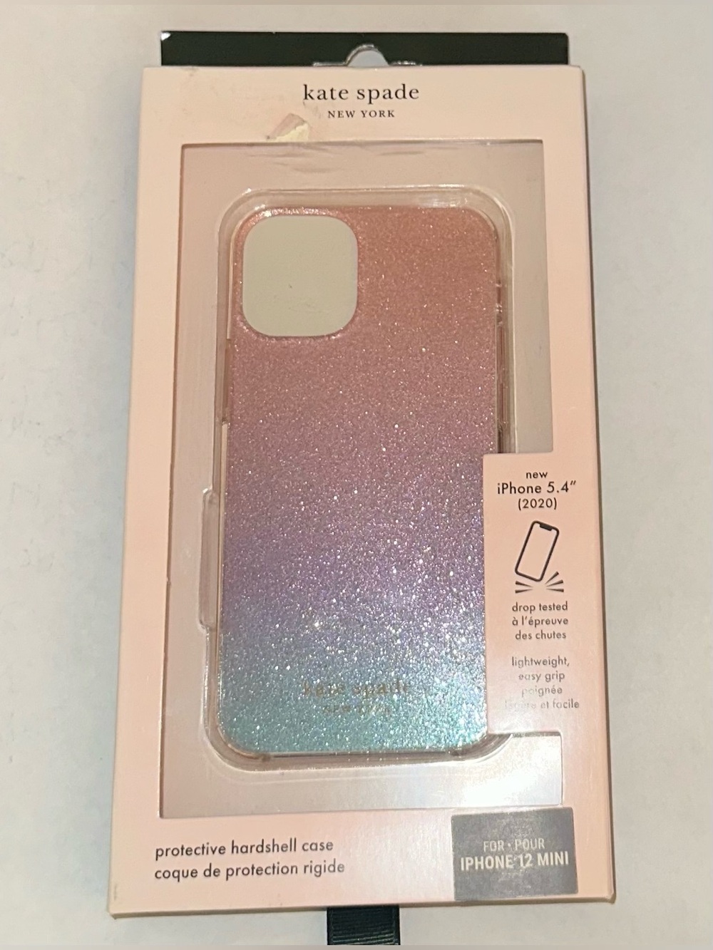 Kate Spade New York Glitter Hard Cover Case for iPhone 12 Mini Pink Green